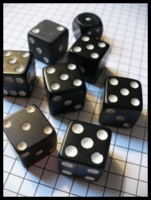 Dice : Dice - 6D - Variety of Black With White Pips